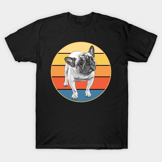 French Bulldog Dog Breed Vintage Retro Sunset T-Shirt by Inspirational And Motivational T-Shirts
